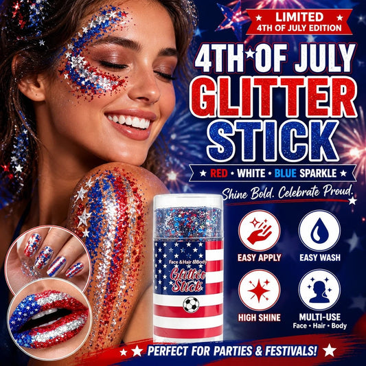 🦅4th of July Glitter Stick✨Red, White & Blue Body & Hair Sparkle✨